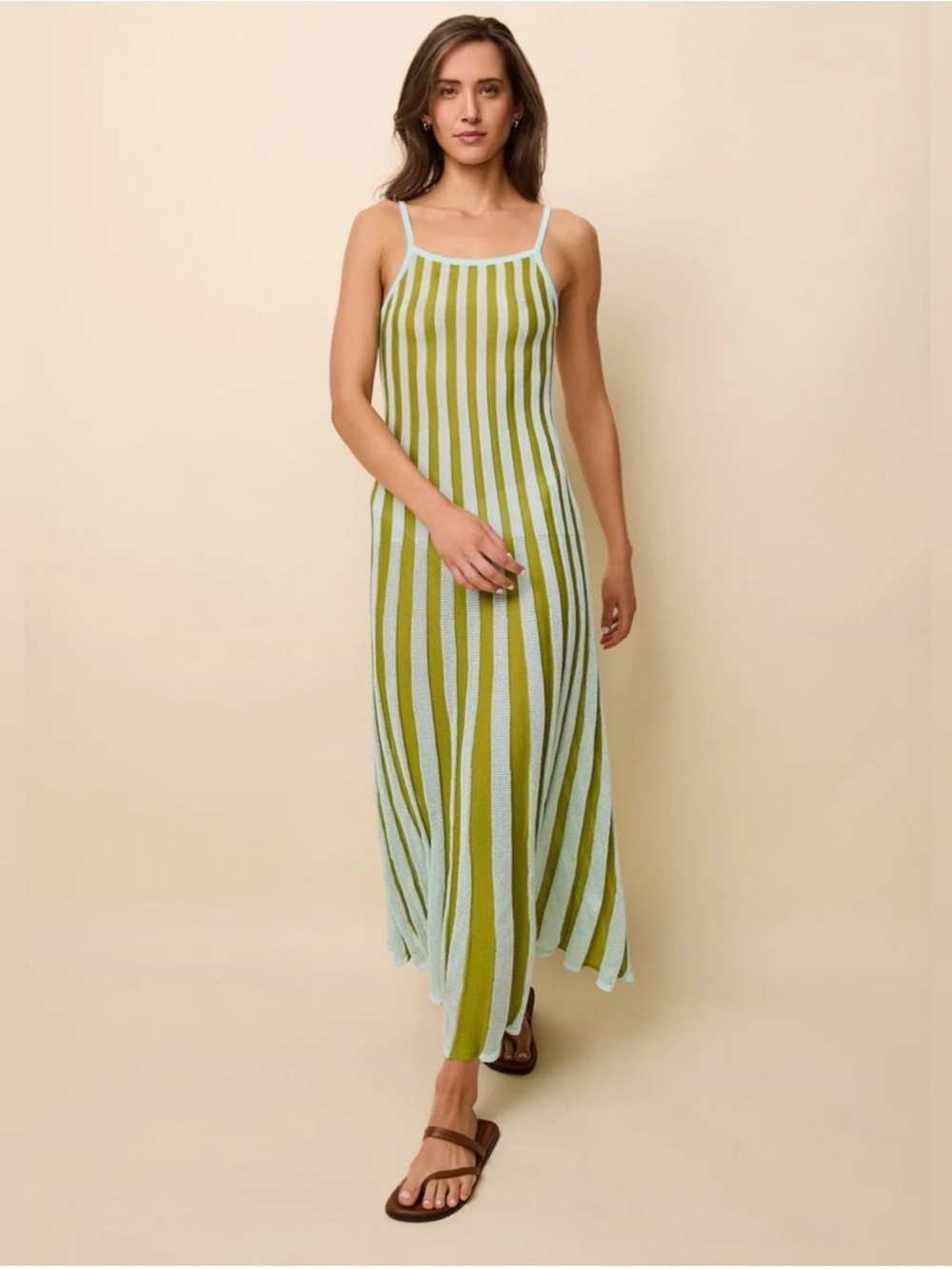SOLID & STRIPED kaylee maxi dress in Sky Chartreuse Coverup